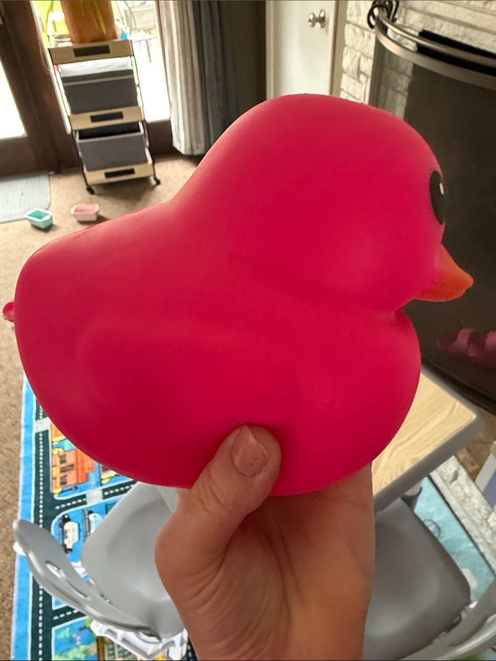 Pink stretchy Rubber Duck- Classic Squeaky Duck- pink